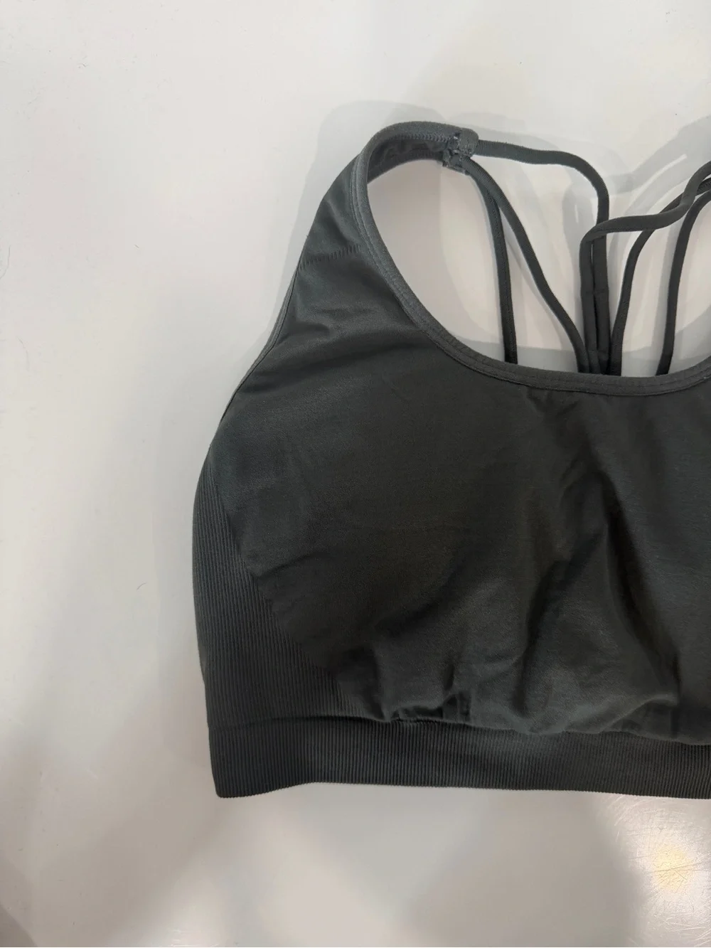 Fabletics Black Strappy Back Sports Bra